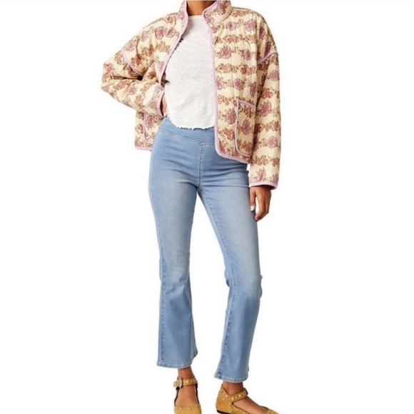 Free People Women’s In My Feelings Cropped Bootcut Pull On Jeans Size S - Picture 1 of 8